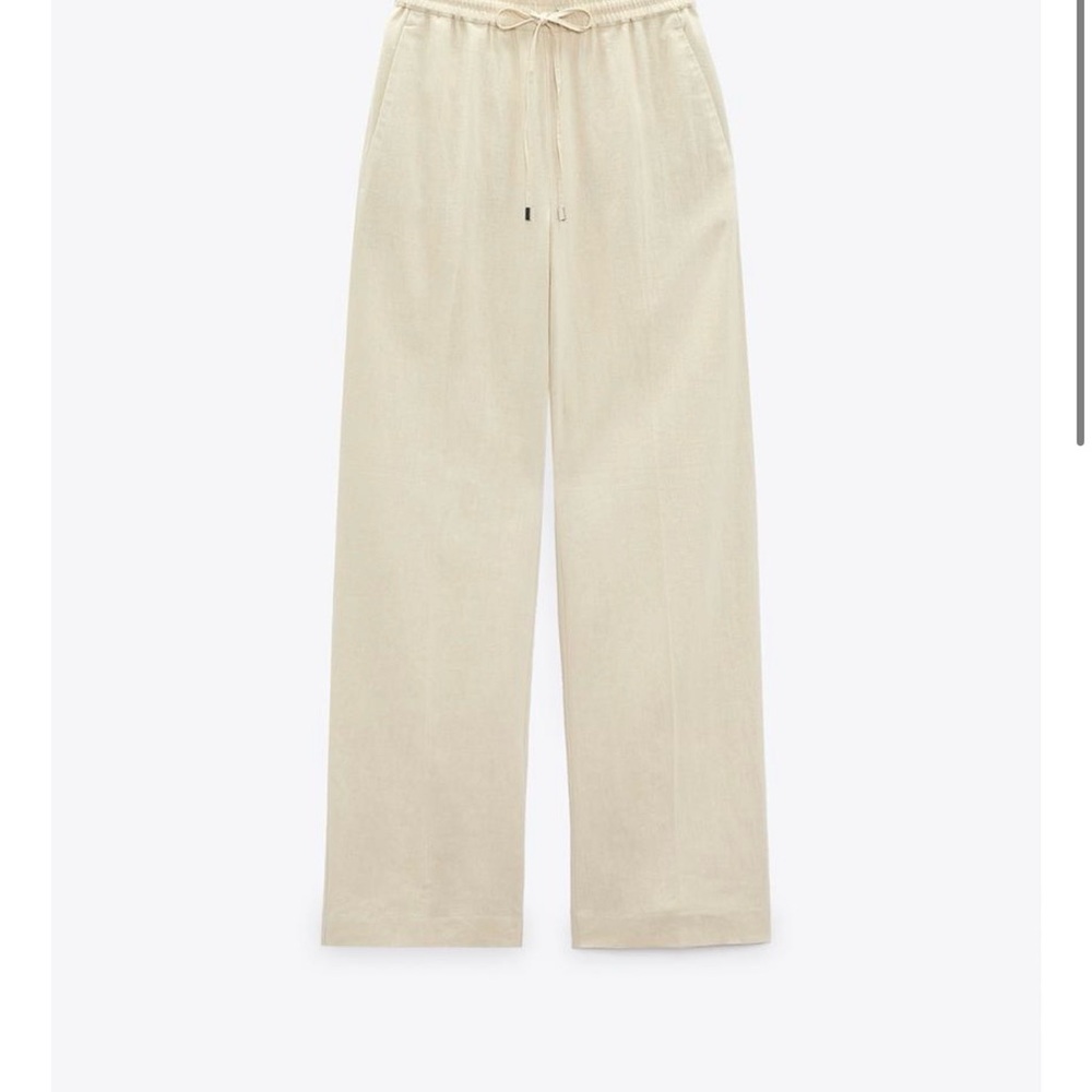 Zara Linen Blend Wide leg pants